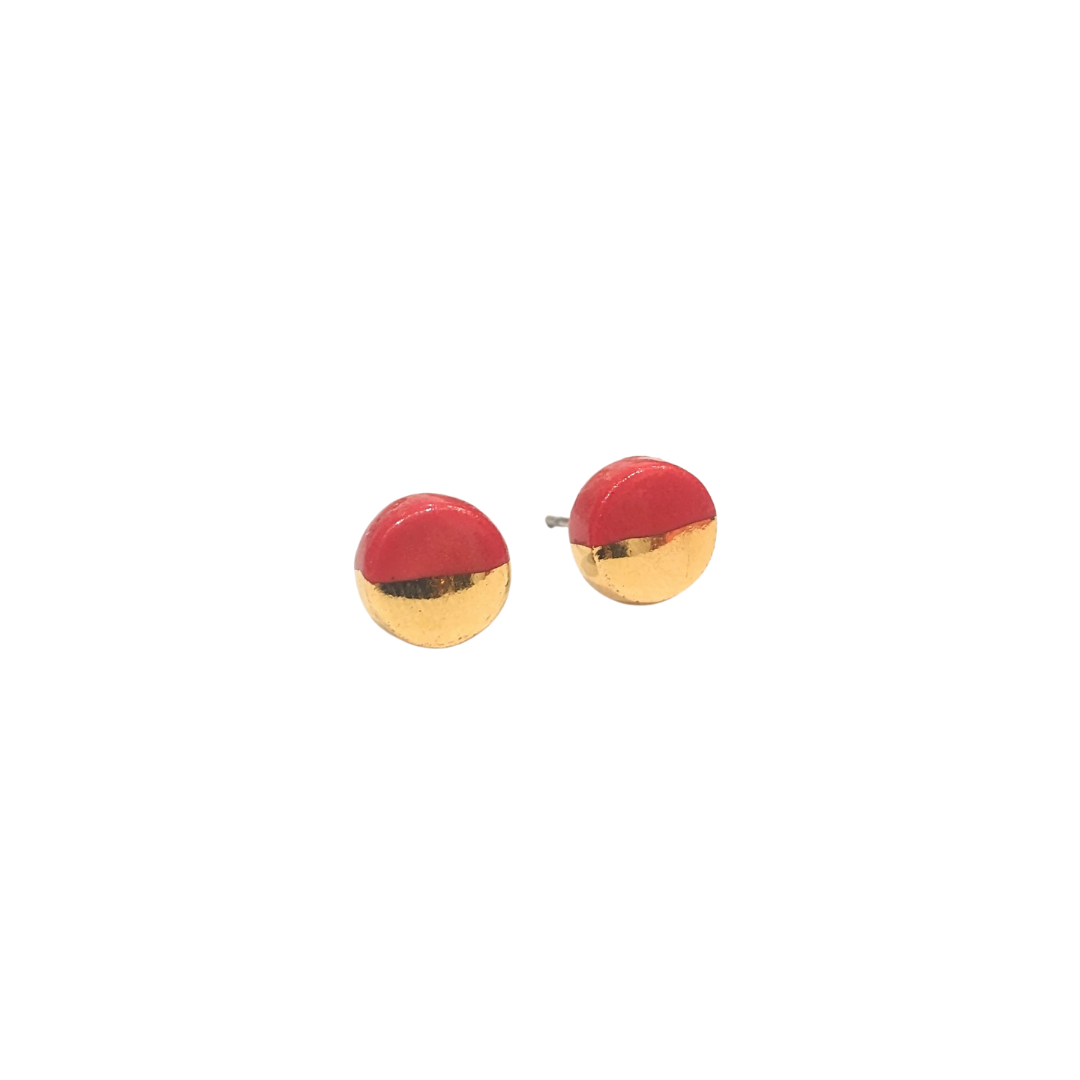 LNY Gold Dipped Circle Studs
