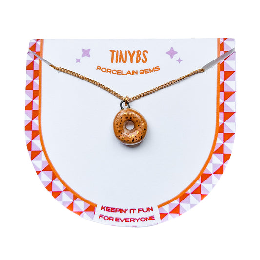 3D Bagel Mini Charm Necklace