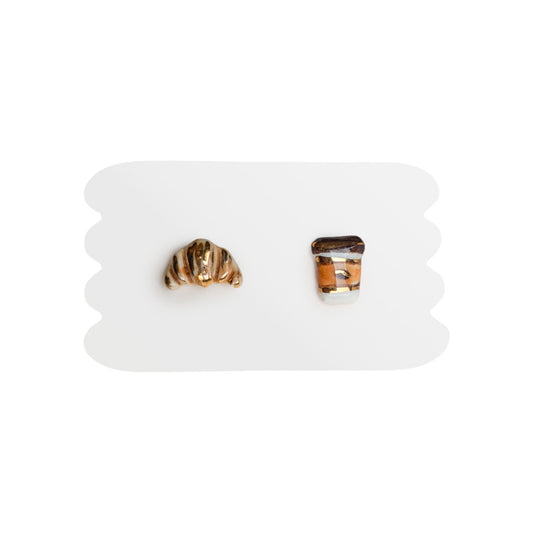 Coffee Break Coffee 'n' Croissant Mini Studs