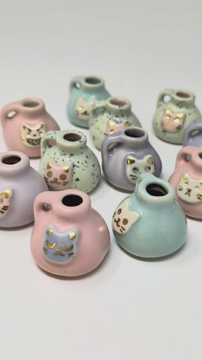 Pastel Cats Mini Vases